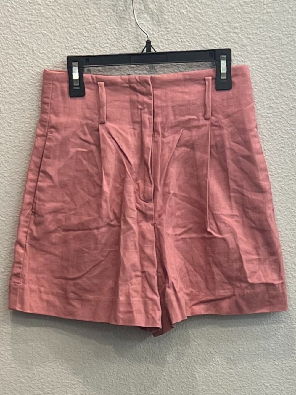 NWT Zara High-Waisted Pink Linen Shorts XS